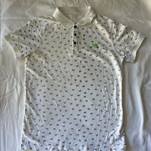 Kids White Polo Shirt with Pattern